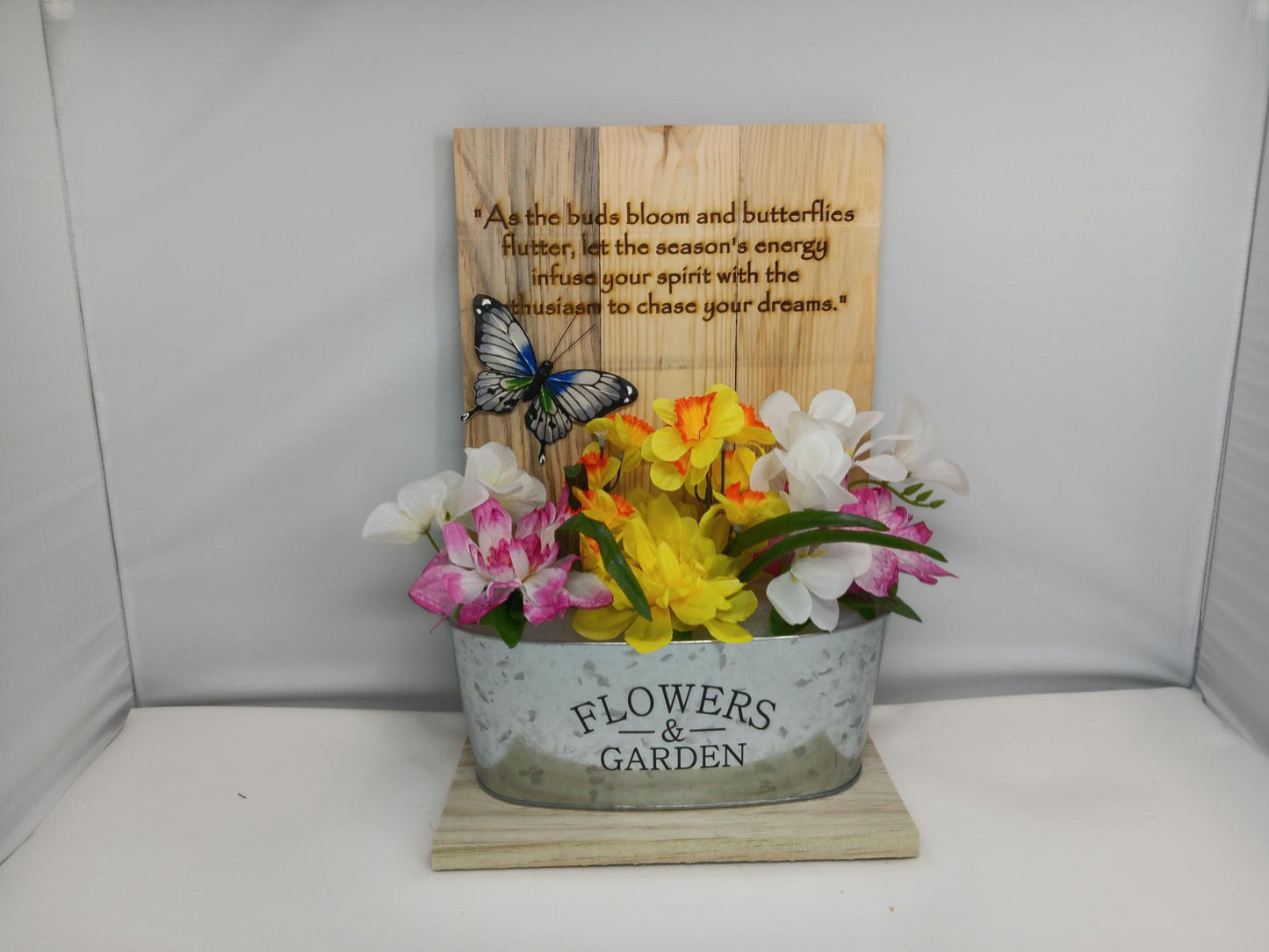 Butterfly and Flowers Plaque